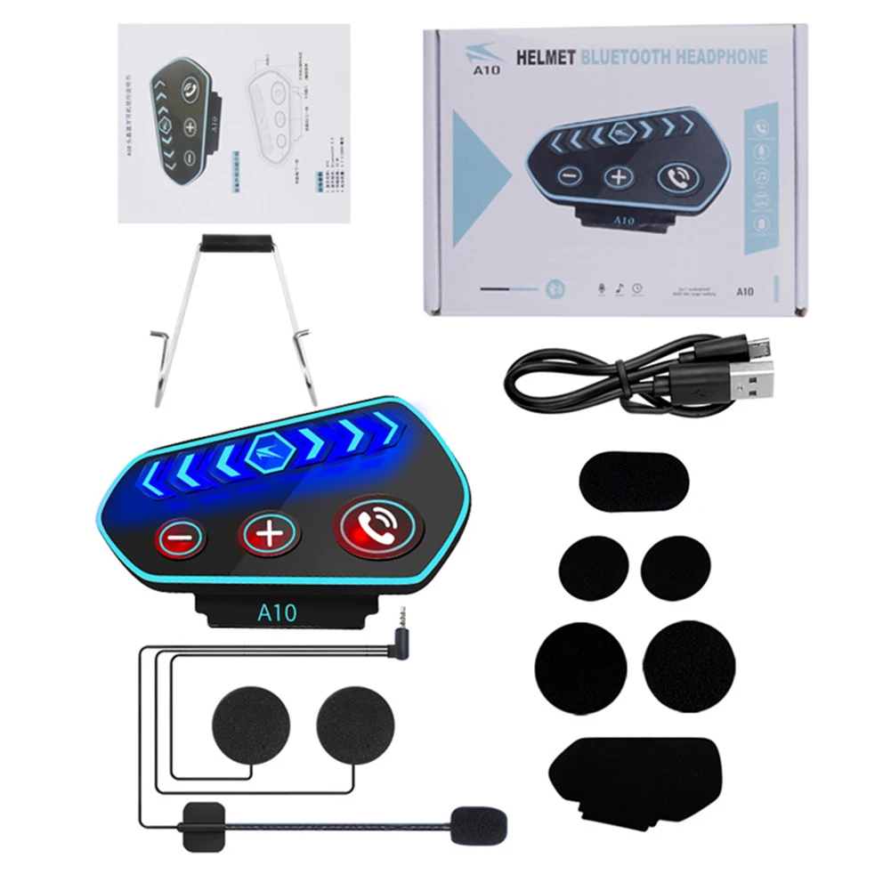 

A10 Wireless Headphone Bluetooth 5.0 Helmet Headset LED With Flashing Cool Lights for Motorcycle Cycling Helmet Headset