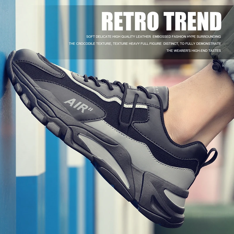 

Мужские дышащие сетчатые Спортивные Повседневные туфли на весну и осень, тканевые беговые кроссовки с высоким эластичным захватом