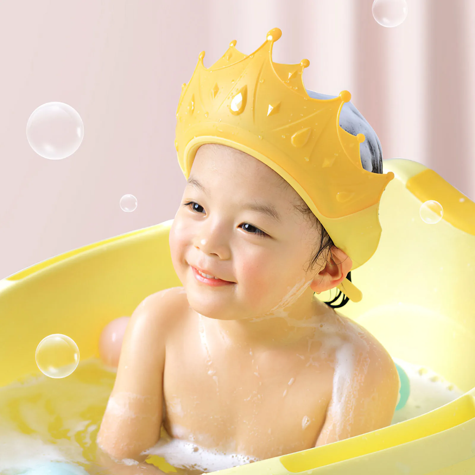 High End Modern Children'S Shampoo Cap Silicone Waterproof Ear Protection Shampoo Cap Baby Bath Device Adjustable Shower Cap