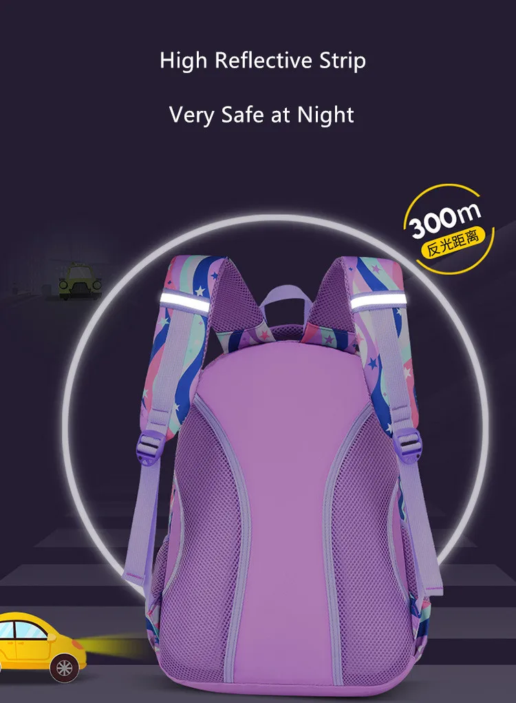 

OKKID primary school backpack for girls cute love heart dog pattern backpack children pencil bag girls luminous school bag set