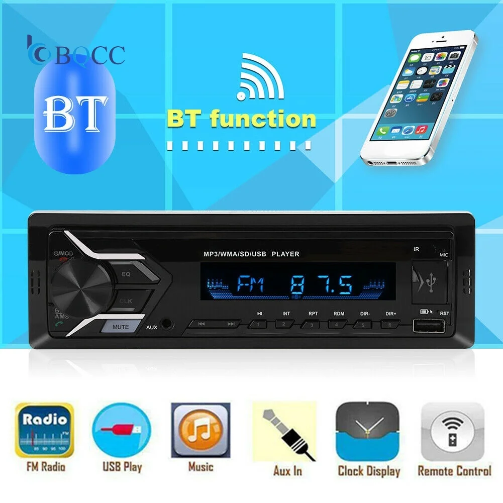 

Newest Autoradio 1 Din 12V Car Stereo MP3 Player Bluetooth AUX USB TF FM Radio In-dash Handsfree Dual USB Support remote control