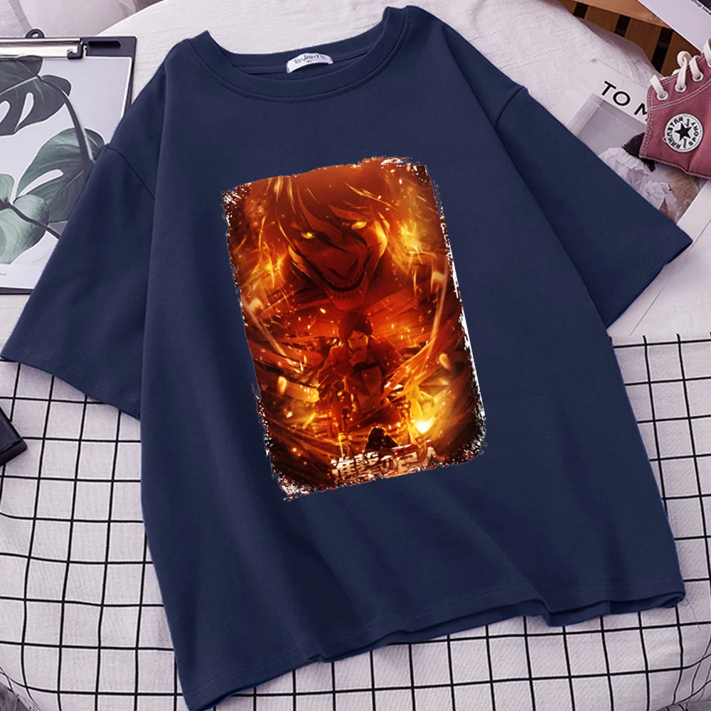 

Attack On Titan Women T Shirts Anime Fashion 2021 Trending Tshirts Brand Popular Short Sleeve Tee Round Neck Tops Camiseta Shirt