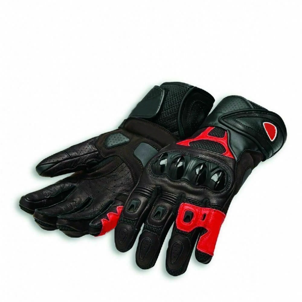 NEW Red Black Genuine Leather Speed Air C1 For Ducati Motorcycle Racing Driving Motorbike Original Cowhide Gloves