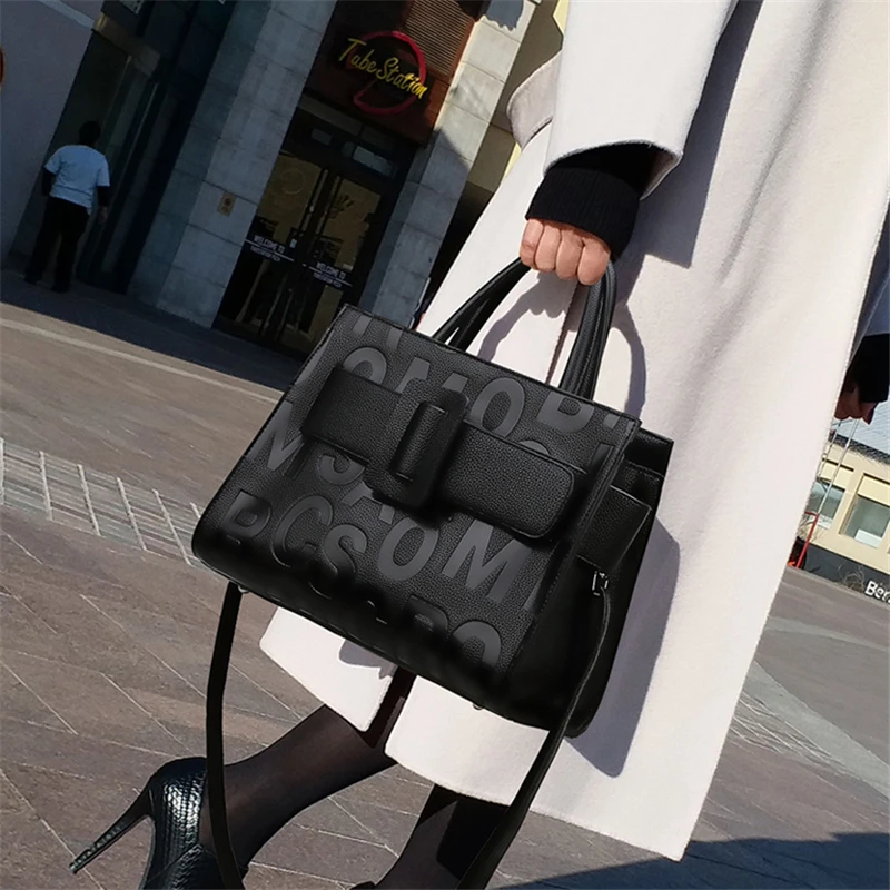 

Luxury Women Large Capacity Handbags High Quality Pu Leather Ladies Shoulder Bag Fashion Designer Big Female Messenger Tote Bags