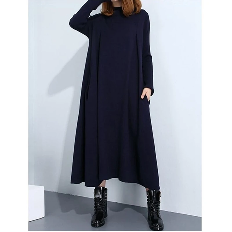 Женское платье большого размера 5XL 6XL 8XL 9XL 10XL обхват груди 150 см осеннее с высоким