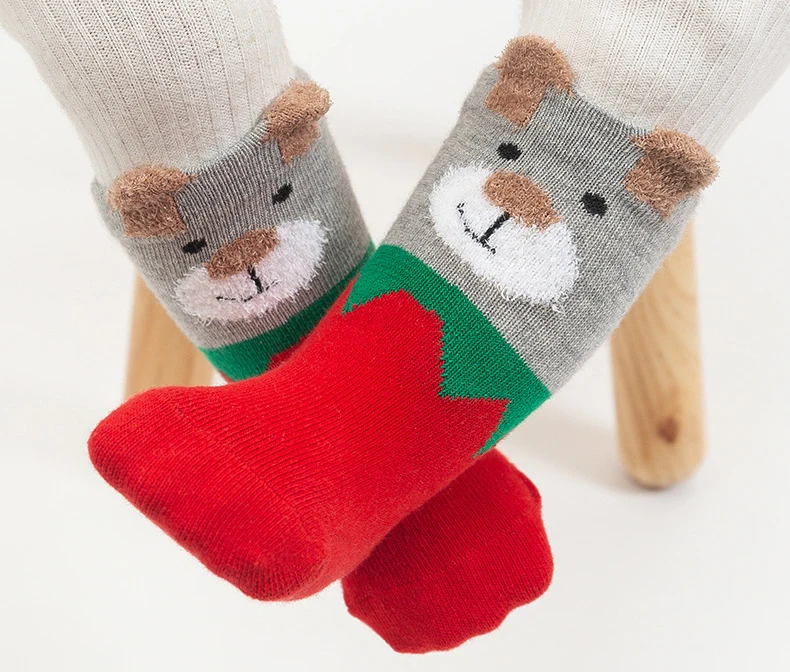 3/партия из 5 пар Детские Носки с рисунком фотографии зимняя теплая одежда плотной