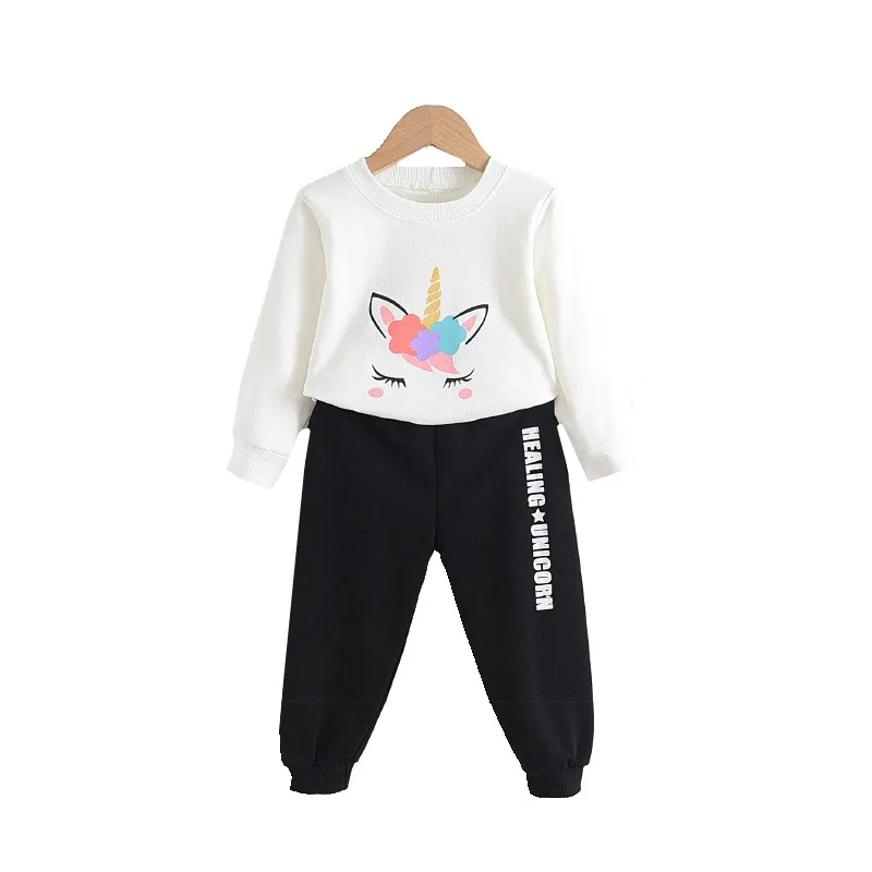 

Baby Girls Sweet Cartoon Clothing Sets 2020 New Autumn Fashion Kids Casual Outfits 2Pieces Pants Sets Children Spring Tracksuits