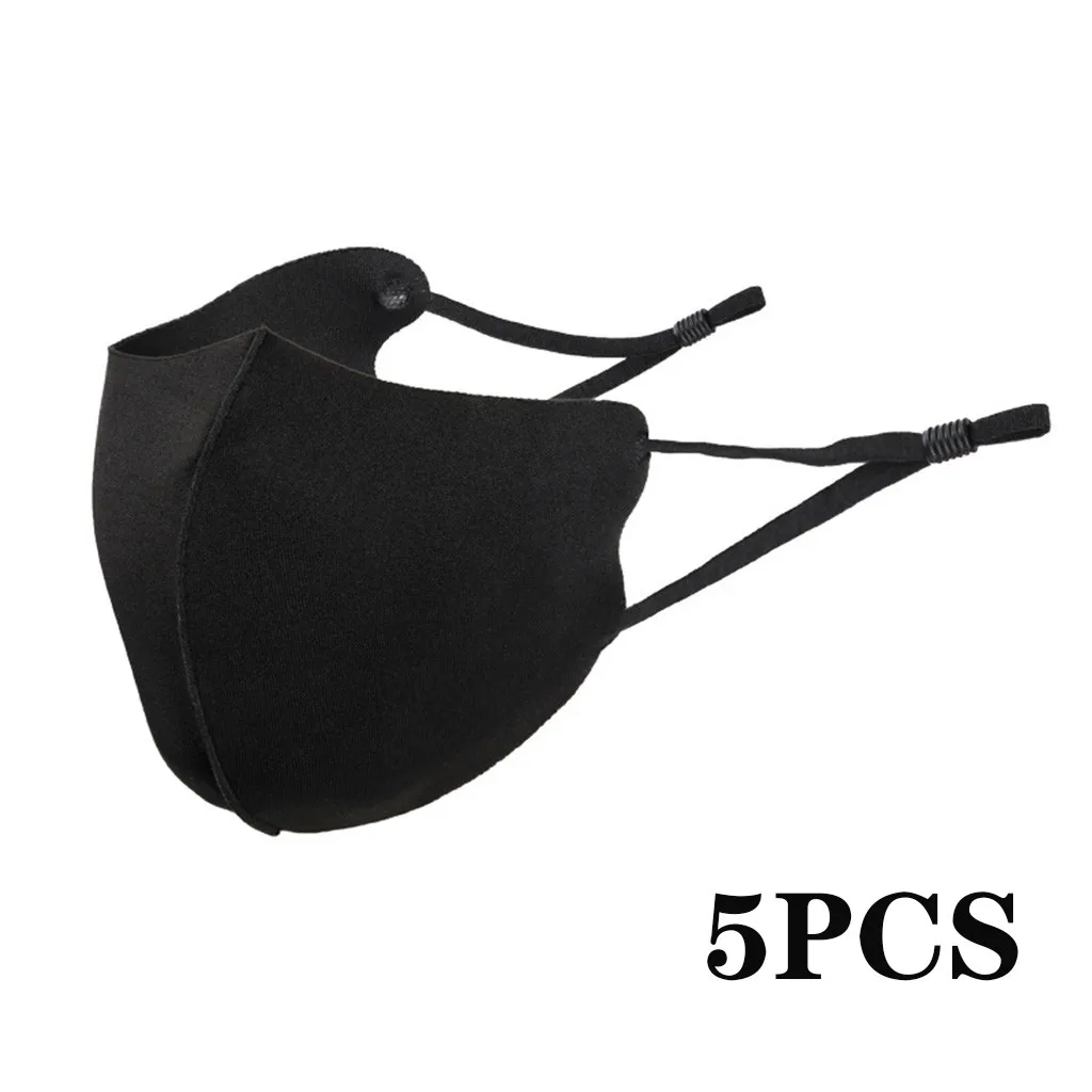 

1/3/5pc Balck Masks Breathable Comfortable Face Maske Adult Activated Carbon Pm2.5 Outdoor Mouth Mask Washable Reuse Face Mask