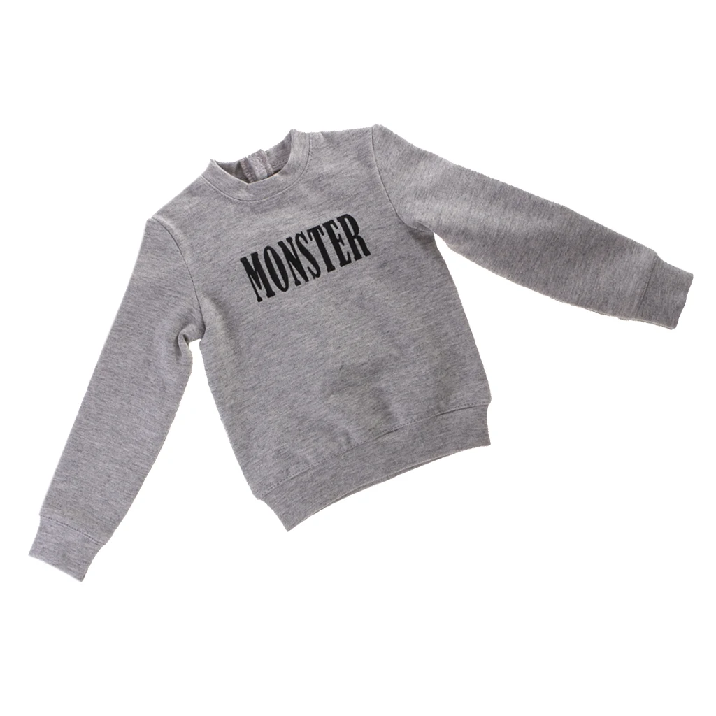 

Trendy Gray Round Neck Sweatshirt Pullover Fits for 1/3 BJD Male DOA Clothes