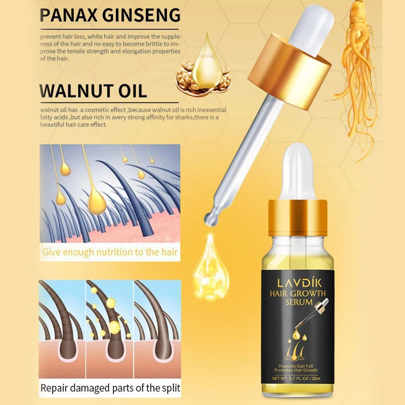 Сыворотка для быстрого роста волос LAVDIK имбирь эфирное масло против выпадения