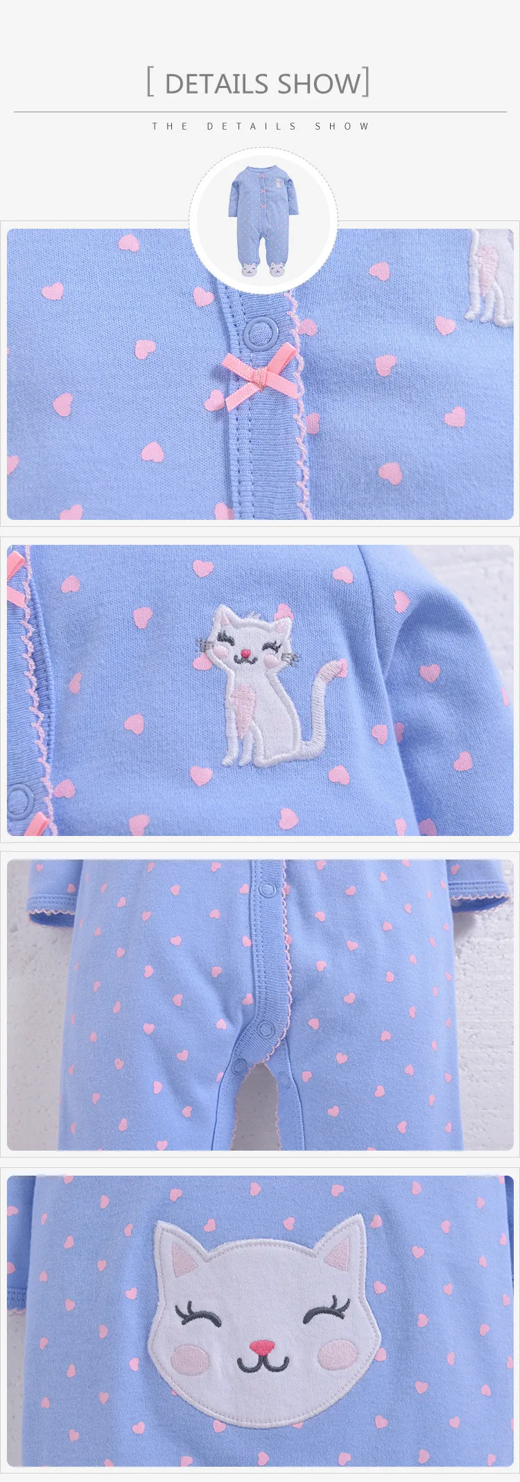 Детский хлопковый комбинезон весенняя одежда для новорожденных маленьких