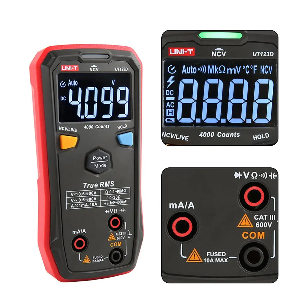 Портативный цифровой мультиметр мини UT123D бытовой Карманный разных размеров