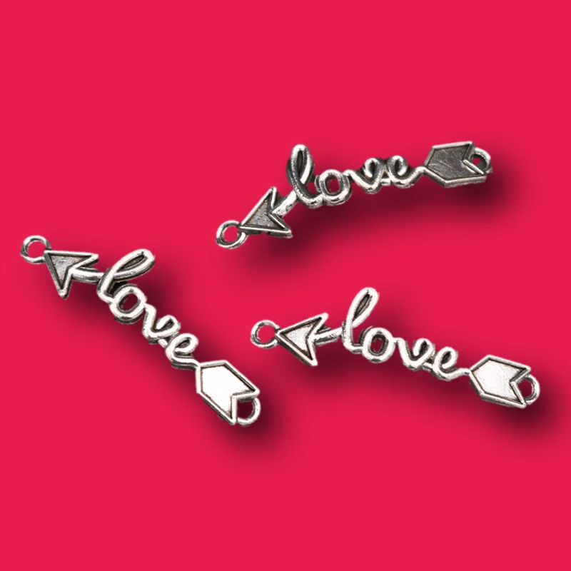 Посеребренные соединители со стрелками Купидона для изготовления ожерелья