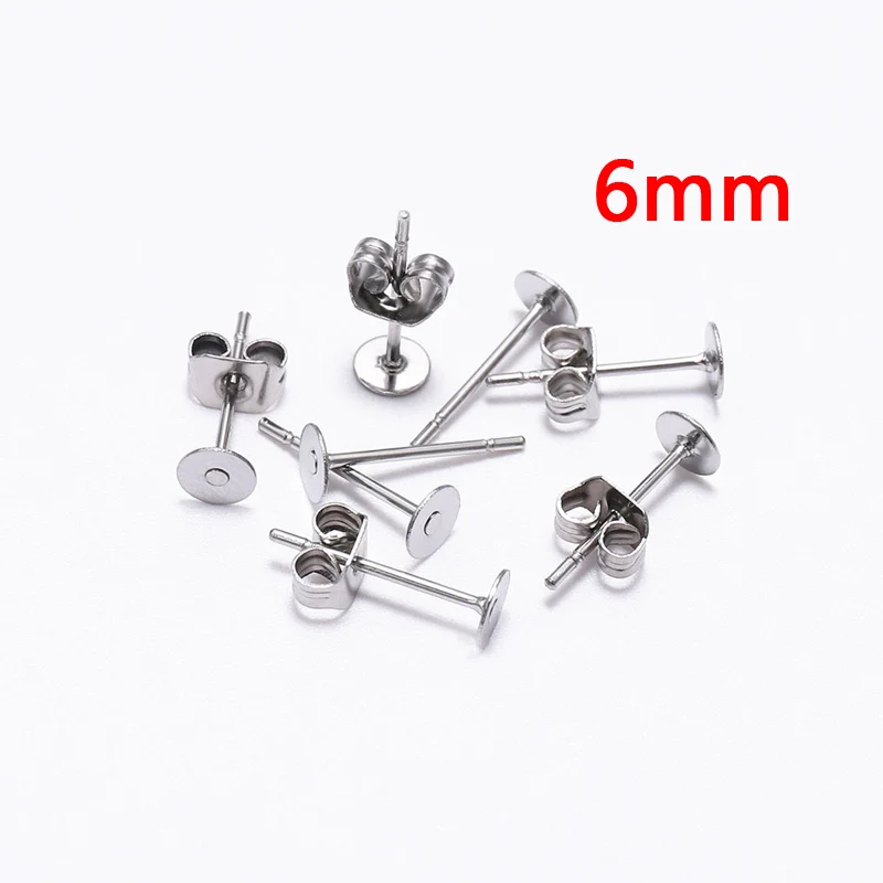 100 шт. белые серьги гвоздики из нержавеющей стали K Ювелирная фурнитура Модные для