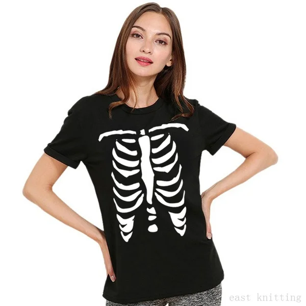 

Skeleton t shirt Women Ladies Lady Fashion Spring Slim Loose crop top Graphic T-Shirts shirt