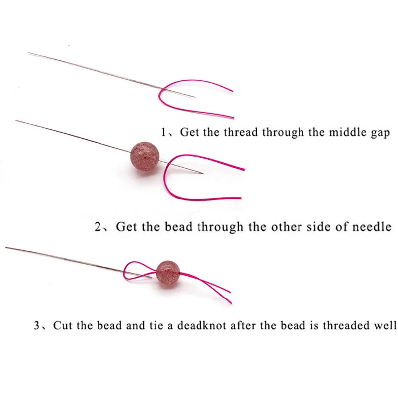 5 шт. бисер иглы 0 3 мм Threading String/шнур булавки серебристого тона рукоделие
