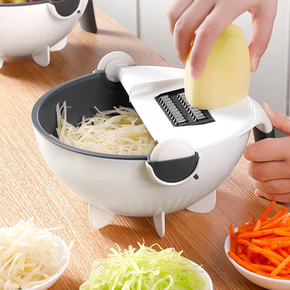 Мандолина для кухни Slicer овощерезка с Нержавеющая сталь лезвия руководство Картофелечистка морковь терка для сыра Dicer Кухня режущего инструмента - Цвет: White Chopper