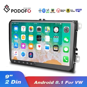 podofo 2 din android 8 1 car radio 9 gps wifi mp5 2din multimedia player for vw volkswagen skoda golf polo passat jetta tiguan free global shipping