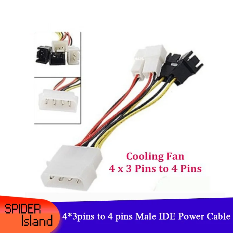 

Type-D 4pin to 4x3pin speed down power adapter 12v 5v fan power cable free shiping
