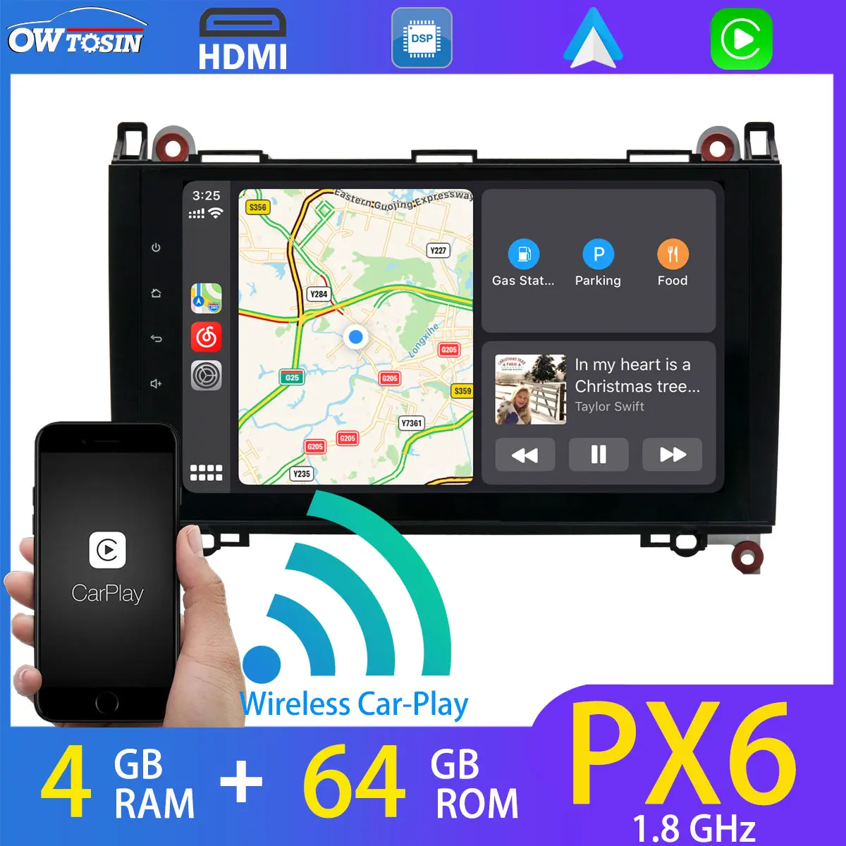 Android 9 0 Автомобильный мультимедийный плеер 4G + 64G GPS радио TDA7850 для Mercedes Benz Viano Vito