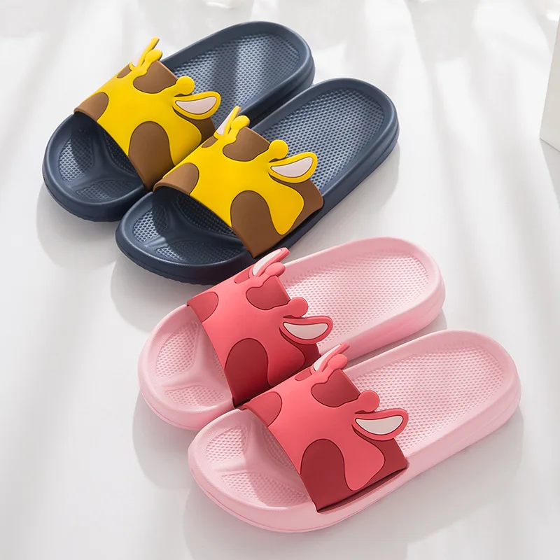 

Woman Cartoon Slippers Summer 2021 Home Indoor Thick-soled Bathroom Non-slip Men Sandals And Slippers Woman Shoes