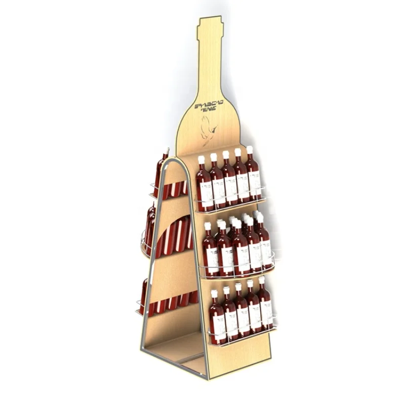 Metal  Promotion  Retail Rack Dummy Bar Wine Bottle Display Stand
