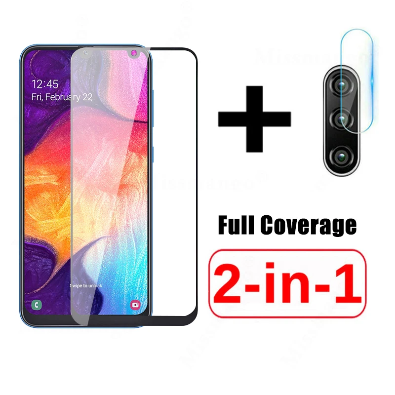 2 в 1 Стекло для samsung Galaxy A50 Камера Объектив Закаленное стекло A10 A20 A40 A70 Защитная