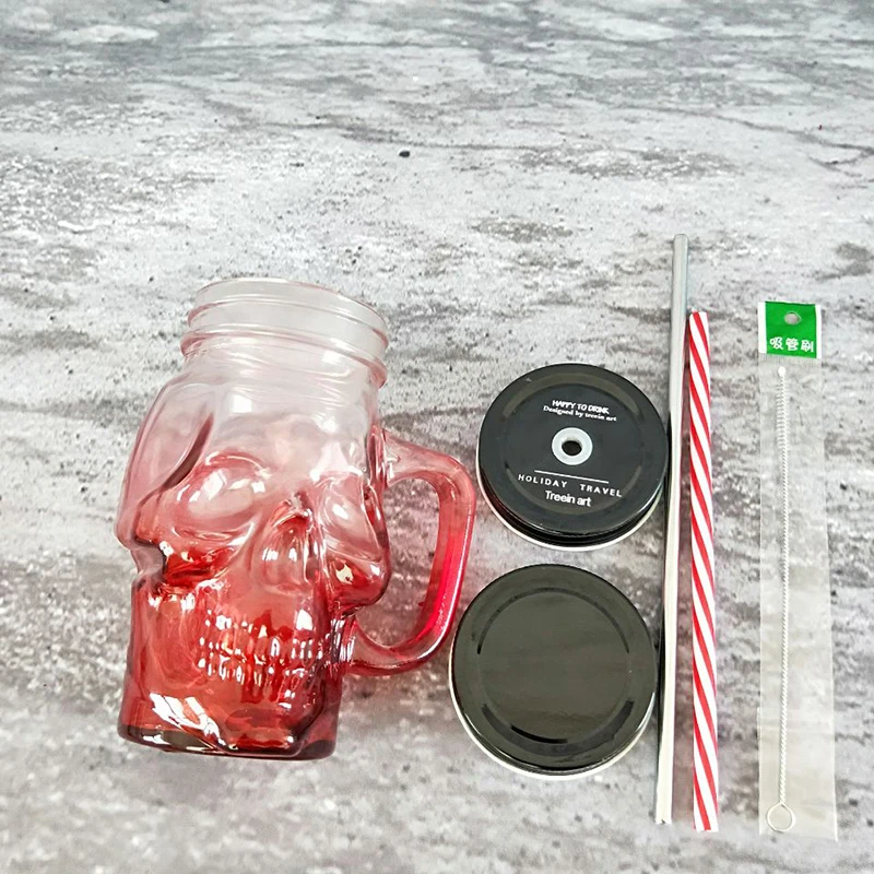 2021 Новая креативная градиентная бутылка с ручкой стеклянная пивная чашка