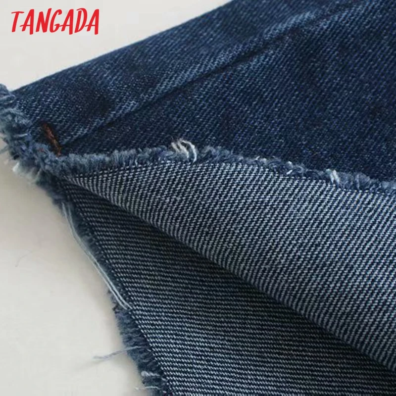 Tangada женские широкие темно-синие джинсы осень зима модные женские джинсы свободные джинсы повседневные винтажные 4M93