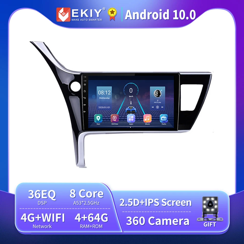 

EKIY For Toyota Corolla 2017 2018 2019 Android 9.0 Car Radio Multimedia Screen Navigation GPS Stereo Carplay no 2 Din DVD Player
