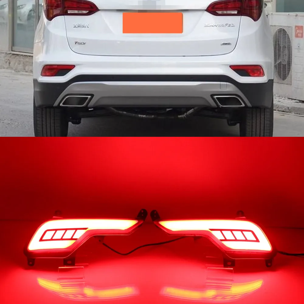 CSGJMY 2 шт. светодиодный для Hyundai ix45 Santa Fe Santafe 2016 2017 2018 задний бампер отражатель