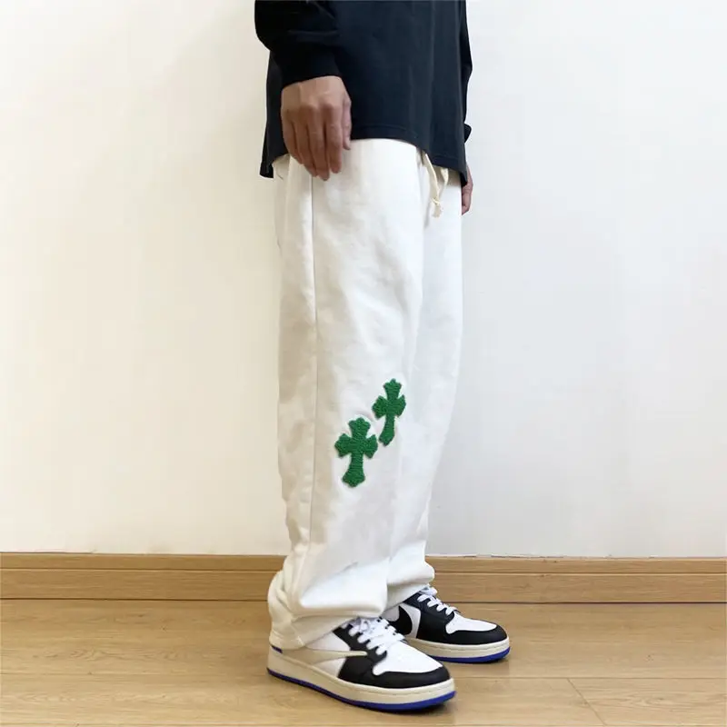 Мужские повседневные свободные прямые спортивные брюки со шнуровкой в стиле