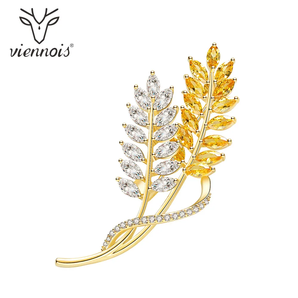 Viennois золотой цвет пшеничная брошь для свитера женщин Циркон классические