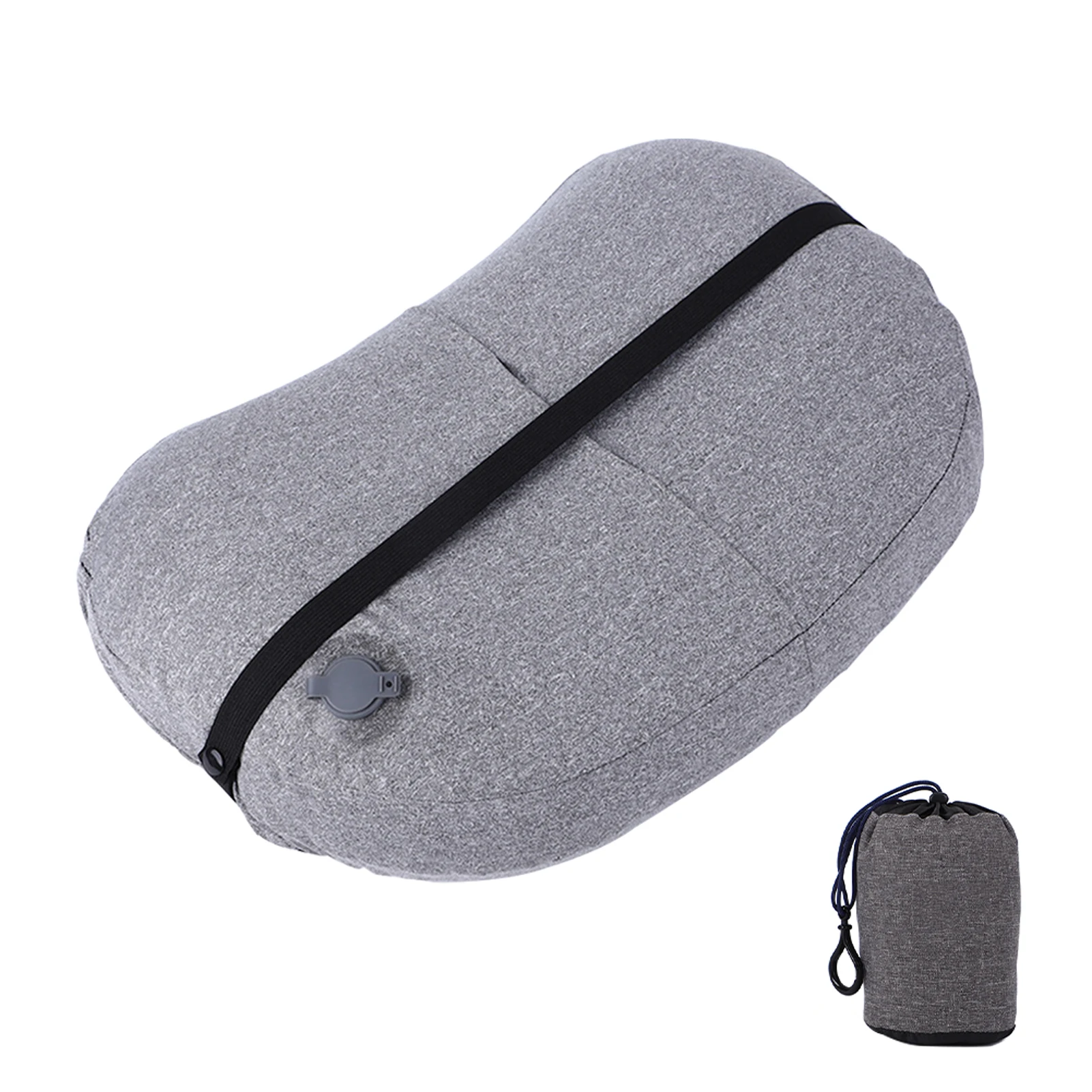 

Компактная Складная портативная надувная подушка для кемпинга с мешком, мягкая дышащая поддерживающая спину для походов