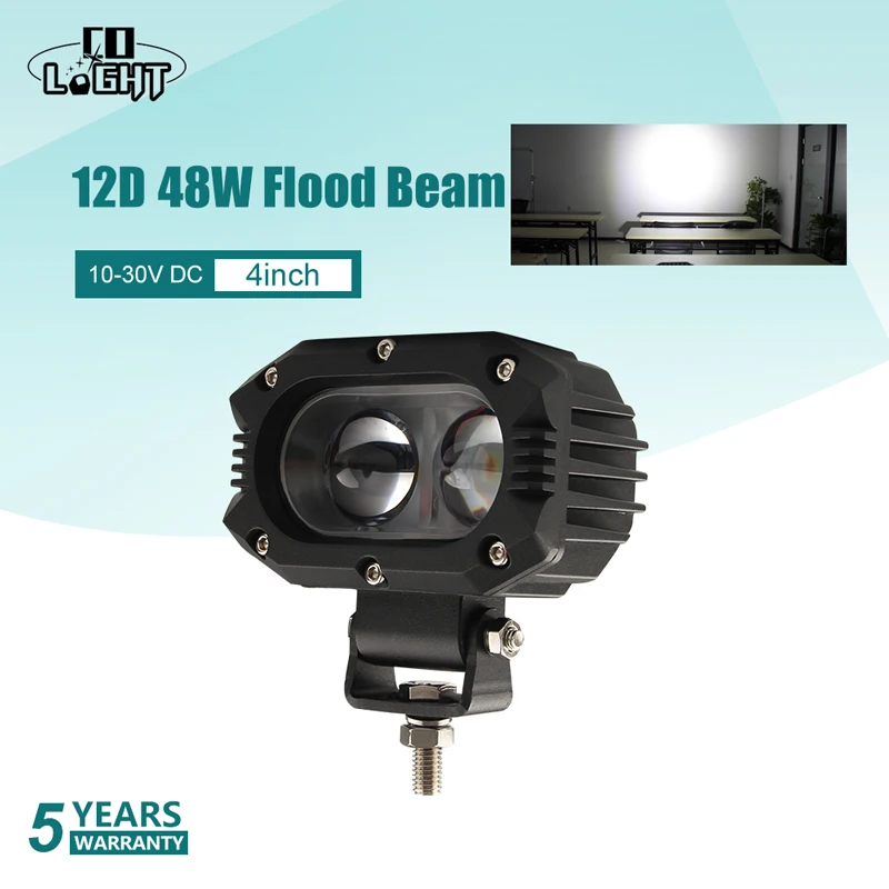 1PC 48W Flood Beam CO светильник супер яркий " 96 W светодиодный рабочий светильник Бар Offroad 4x4, прожектор, внедорожников, квадроциклов, наводненных светодиодный рабочий светильник для 4WD тягач 12V 24V - Цвет: 1PC 48W Flood Beam