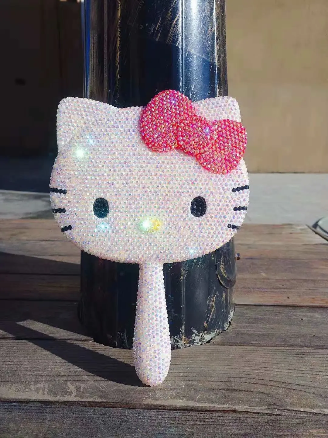 Ручное алмазное зеркало Helloo Kitty украшение для автомобиля красочное кавайное