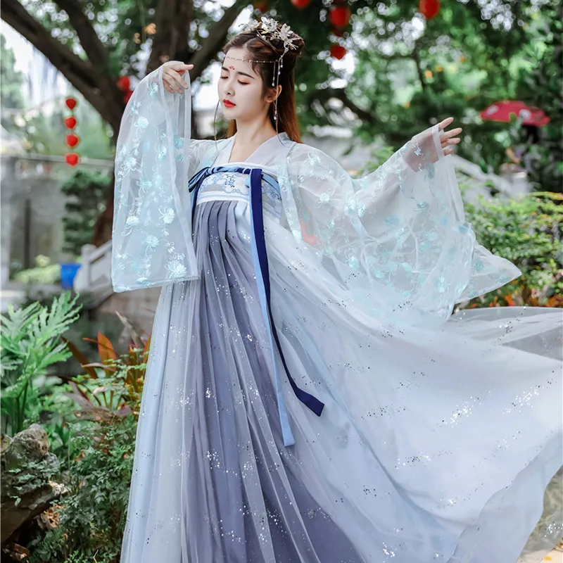 Современный традиционный костюм феи ханьфу для девушек элегантное женское