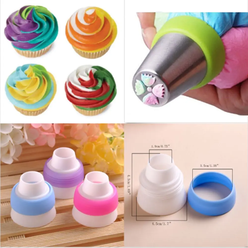 

Icing Piping Russian Nozzles Bags Cream Converter Coupler Cake Decorating Tool Nozzle Converter Baking Pastry Decor Tip Bakeware