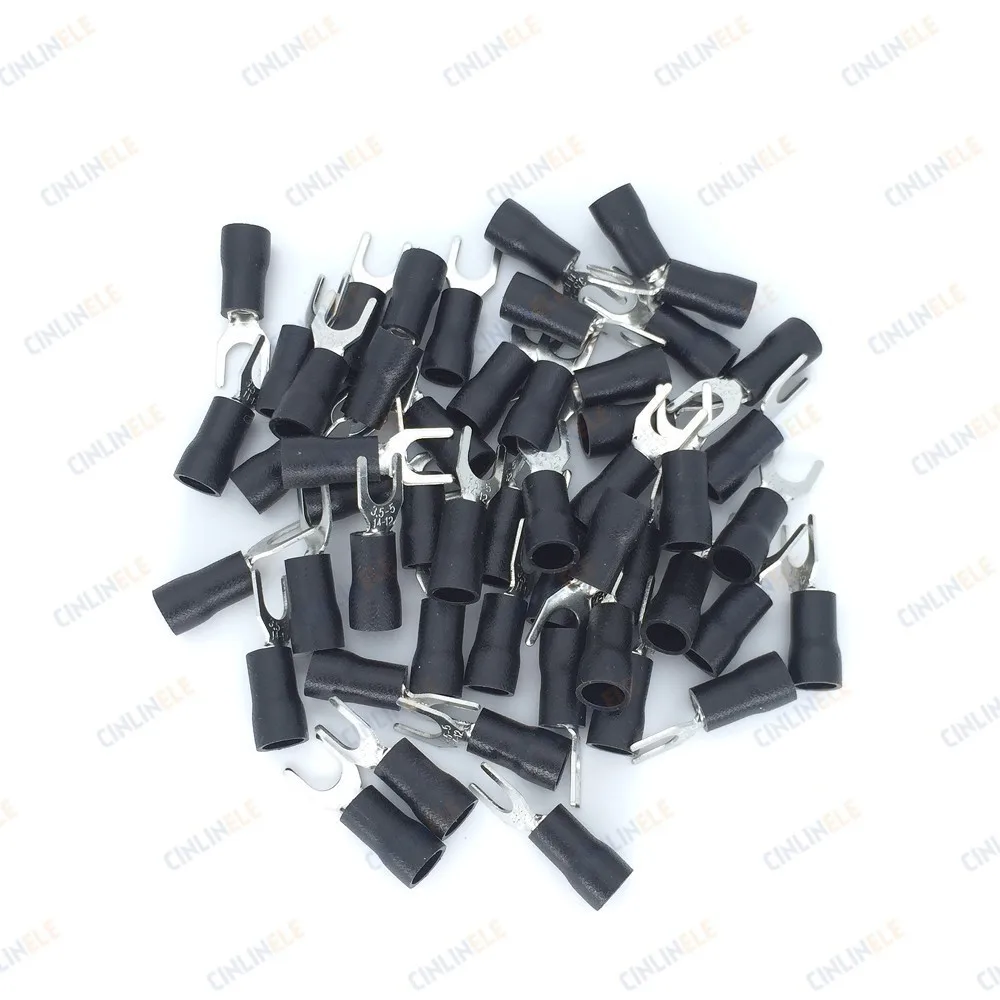 50 шт. Вилка обжимная Клемма для изоляции фотогалерея Фотогалерея|wire connector|fork