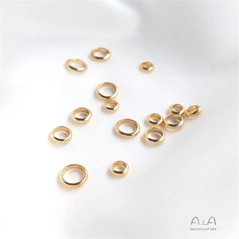 

14 K package gold protective cuff necklace choker connecting ring no opening small circle DIY jewelry accessories