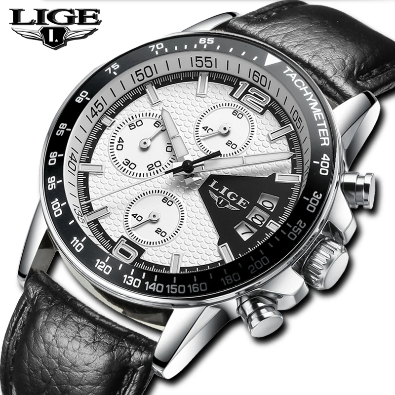 LIGE мужские часы лучший бренд класса люкс кварцевые повседневные спортивные