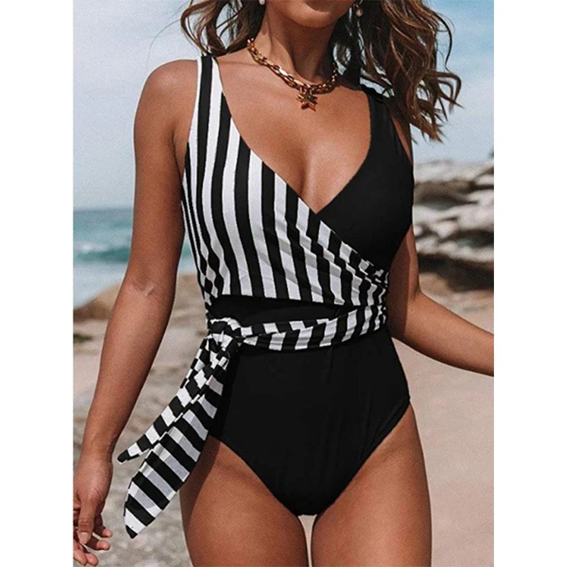 Новинка 2019 Цельный купальник для женщин Купальники пуш ап в стиле пэчворк