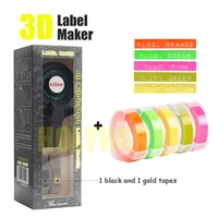 c101 3d embossing label printer diy manual label maker typewriter with colorful 9mm print tape ribbon for motex dymo e101