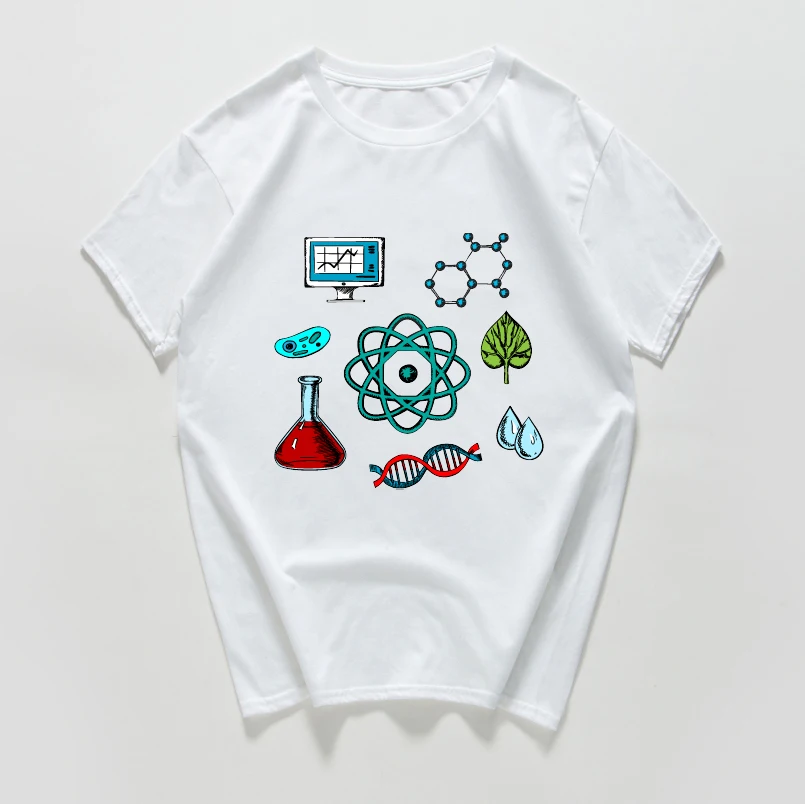 Мужская футболка с рисунком биологии gene летняя уличная забавным гиком