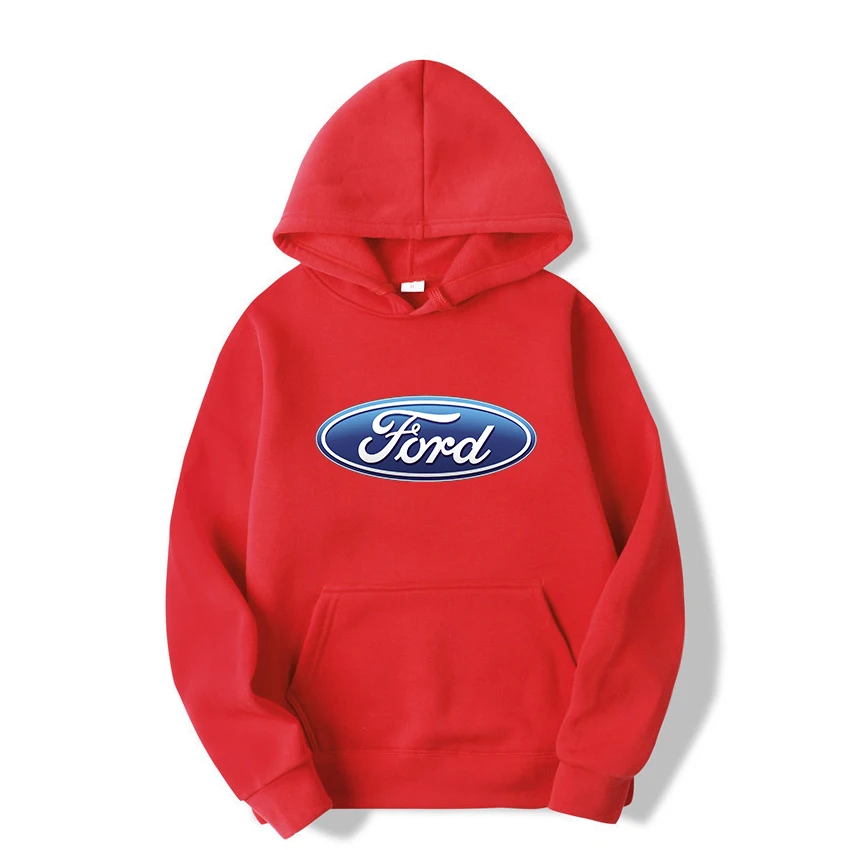 

FORD men's spring and autumn new fashion casual sports hip-hop hoodie printed pocket pullover college style couple sweater