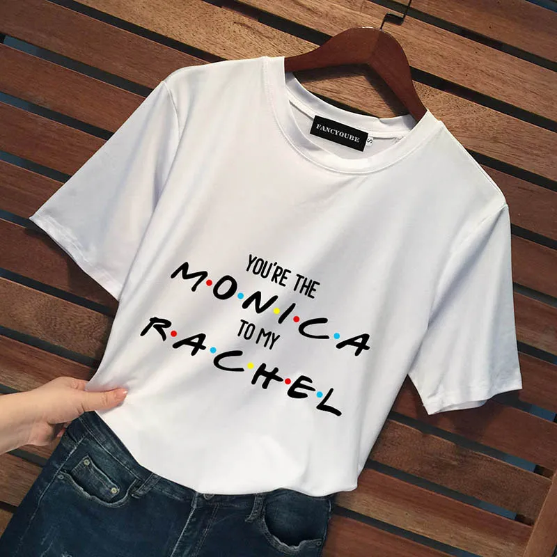 Футболка с готическим рисунком Friends Tee Harajuku женская футболка с буквенным принтом с коротким рукавом и круглым вырезом Женские топы