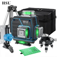 hsl 4d 16 lines green laser level self leveling 360 5200mah 8h endurance horizontal and vertical optical leveler tripod tool