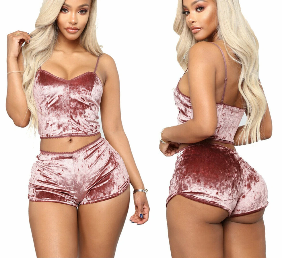 Топ женское нижнее белье сексуальное Пижама бархатный топ бюстгальтер трусики