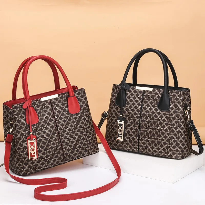 

Pu Leather Black Colour Bag For Women 2021 Fashion Large Capcity Handbag Designer Messenger Lady Shoulder