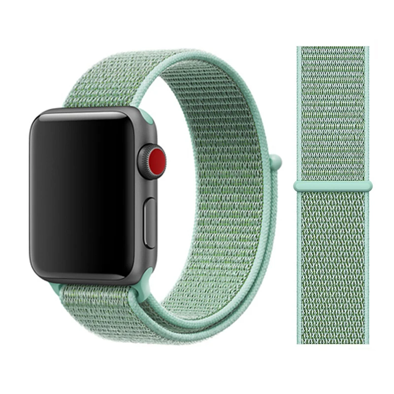 marine green Нейлоновый ремешок для apple watch 44 мм/40 мм 4 5 iwatch 42 мм/38 мм 3 2 1 браслет красочные спортивные аксессуары для часов - Цвет ремешка: marine green